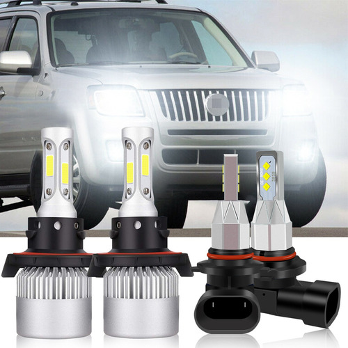 Kit De Focos Led 8000lm Luz Alta/baja/niebla Para Mercury