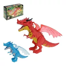 Dinossauro Dragao Solta Fumaca Com Som E Luz 35cm