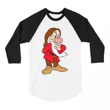 Playera Raglan 3/4 Grumpy Gruñon Blanca Nieves