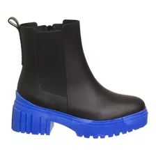 Bota Tratorada Cano Curto Chelsea Petite Jolie Preta Azul