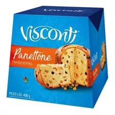 10 Panetones Visconti, Pannetone Tradicional 400g Bolo Natal