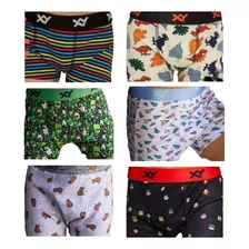 Xy Boxer Niño Estampados Surtidos Talle 2 Al 12 Pack X 6 Uni