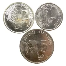 Série 3 Moedas 1 2 5 Centavos 1975 Fao Fcs (1 De Cada)