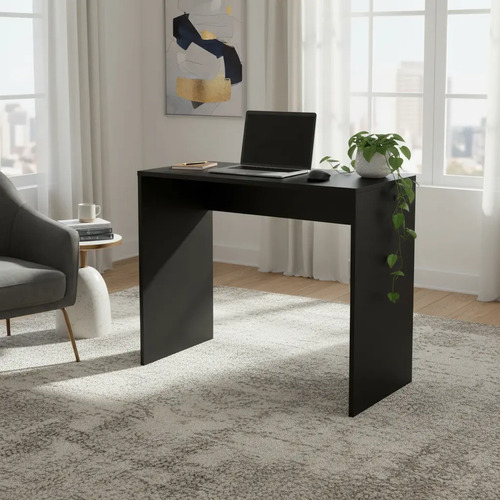 Mesa Escrivaninha Bancada 81x56,5 Cm Preta 56,5x81 Preto