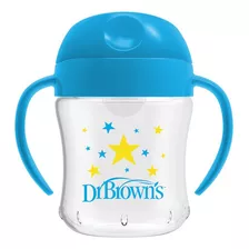 Vaso Antiderrame Boquilla Blanda Dr. Brown´s 180 Ml 6+m Azul Color Azul Con Transparente Estrellas