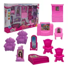 Kit Brinquedo Criança 12 Peças Móveis Casa Boneca Acessórios