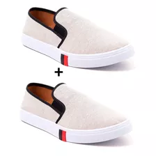 Kit 2 Tênis Masculino Iate Slip On Sem Cadarços Confortável