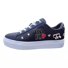 Tenis Karl Lagerfeld Original Negro Cammy Casual Dama