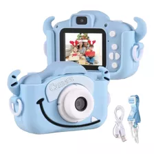 Câmera Infantil Mini Efeitos Fotos Recarregável Azul