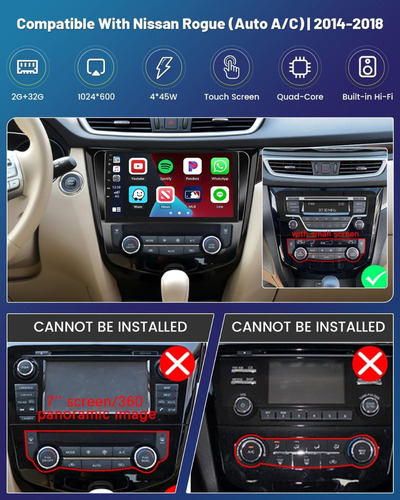 Estreo Para Nissan Rogue 2014-2018 2+32g Android Carplay Foto 2