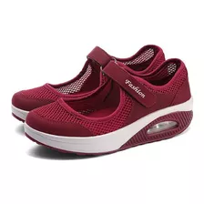 Zapatillas De Tenis De Malla Casual Para Mujer Sin Agujetas