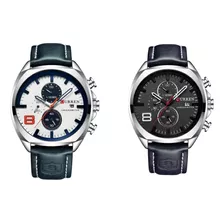 Reloj Deportivo De Moda Impermeable Para Hombre, 2 Piezas