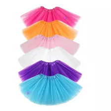 Tutu Falda Niña Ballet Disfraz Variedad Colores Tul Y Satin