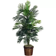 Nearly Natural 5263-03 Palmera De Seda Decorativa Con Canast