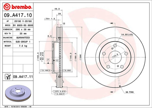 Disco Brembo Toyota Rav 4 Iii (_a3_) 3.5 4wd 2006-2011 D Pza Foto 2