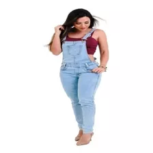  Macacão Jardineira Jeans Feminino Lançamento Ref;kkk