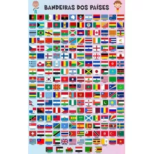 Banner Pedagógico Bandeiras Dos Países Geografia 1m X 63cm