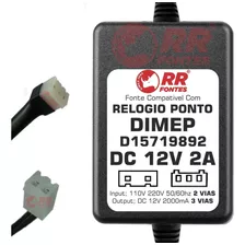 Fonte Dc 12v 2a 3 Vias Pra Relogio Ponto Dimep D15719892