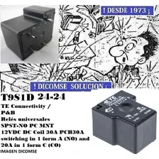 T9as1d12-24 T9as1 Relay 24v 30 Amp Spst-no 576 Ohms