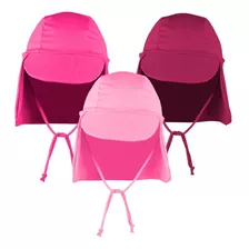 Boné Bebe Infantil Proteção Solar Uv50+ Praia 3 Unids Oferta