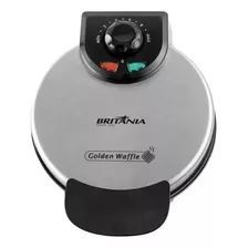 Máquina De Waffle Golden Britânia 850w - Prata E Preto