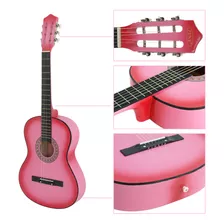 Guitarra Acústica 38 Segawe Colro Rosa Para Estudiante