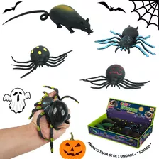 Pegadinha Insetos E Animais De Borracha Para Halloween Cor Preto