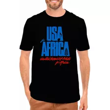 Camiseta Usa For Africa We Are The World 100% Algodão Blk