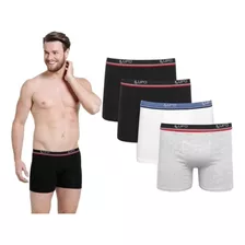 Kit 4 Cuecas Boxer Lupo Em Algodão Masculina Cotton Original