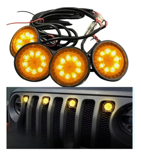 Luces Led Para Parrilla Jeep Wrangler Jk 07-17 - Jl 18-21 Foto 7