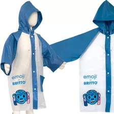 Capa De Chuva Infantil Meninos Azul Macaco Pet Impermeável 