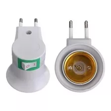  2x Plug Bocal E-27 Soquete Chave Liga E Desliga Tomada