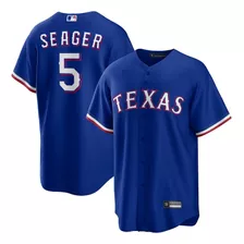 Camiseta M. L. B. Texas Rangers #5 Seager (talle X L)