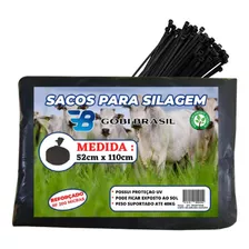 Saco Para Silagem Pacote Com 100 Unidades + 100 Abraçadeiras Cor Preto