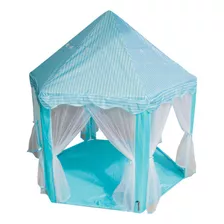 Barraca Infantil Castelo Princesa Cabana Tenda Azul Luz Led