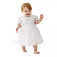 Vestido Blanco De Bautizo Y Bautismo Para Niñas, Vestido De