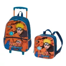 Kit Mochila Escolar Infantil Naruto Kurama Pacific Lancheira