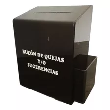 2 Buzón De Acrílico Negro Para Quejas Y Sugerencias