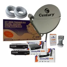 Kit Completo Antena Century B7 C/ Lnbf Duplo 2 Receptores B7