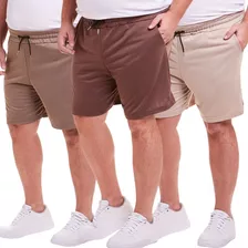 Kit 3 Shorts Moletinho Plus Size Masculino