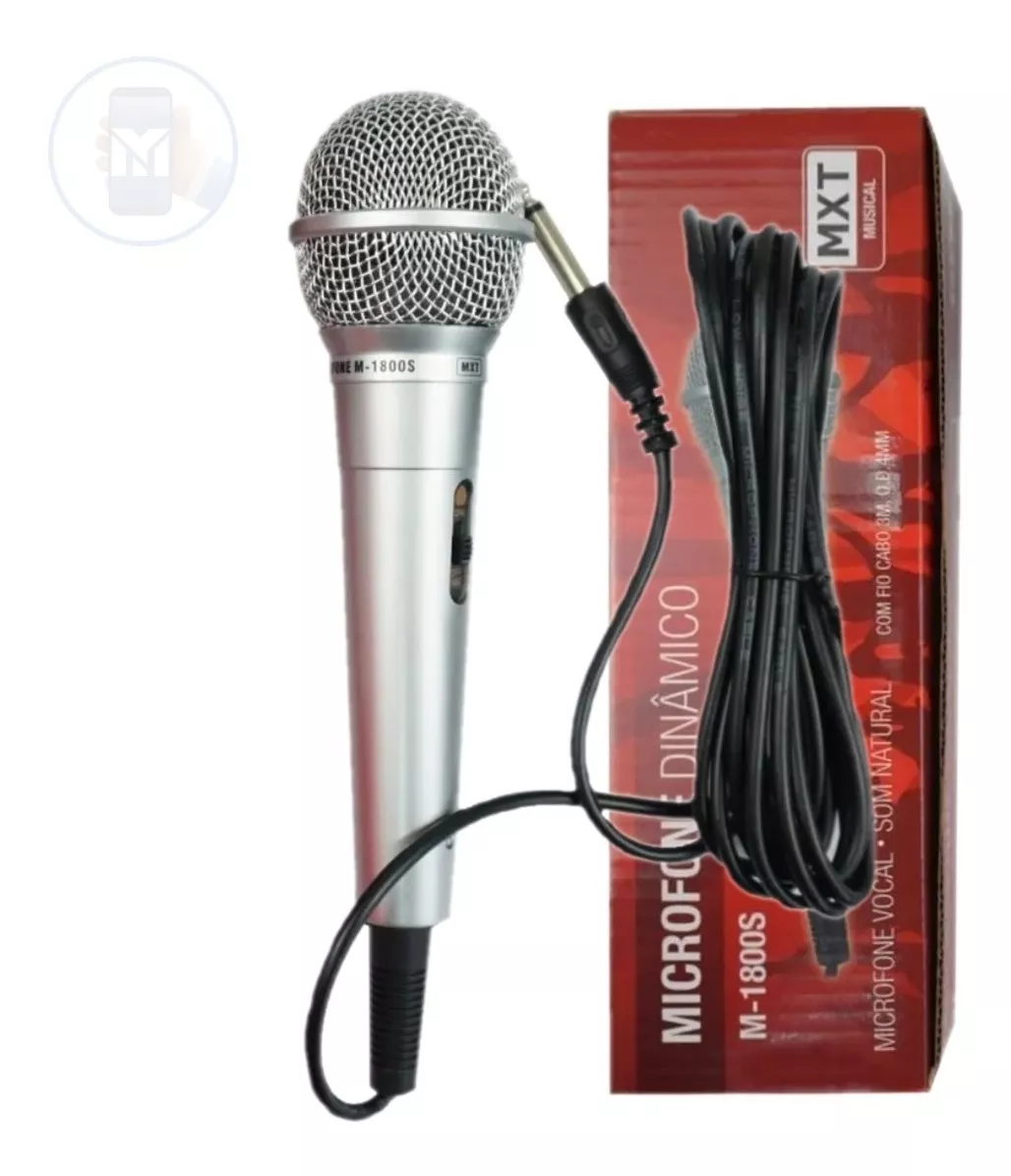 Microfone Com Fio Mxt Dinâmico M-1800