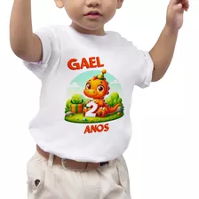 Camiseta Infantil Tema Dinossauro 2 Anos Aniversário