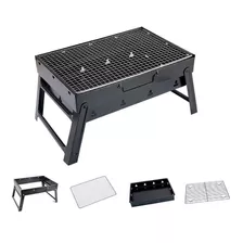 Parrillera Asados Grill Bbq Portatil Plegable Terraza Balcon Color Negro