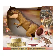 Dinosaurio Interactivo Poppi Luz Sonido Y Movimiento T-rex Color Marrón Personaje T-rex Grande
