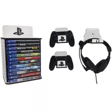 Porta Jogos + 02 Porta Controle E Fone Ps3 Ps4 Ps5 Games 