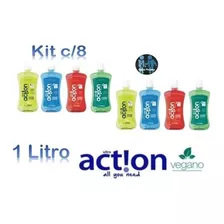 Enxaguante Bucal Vegano Ultra Action Menta 1l Kit C/8