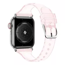 Correa Para Applewatch Silicona Glitter 42 /44 /45mm Rosada