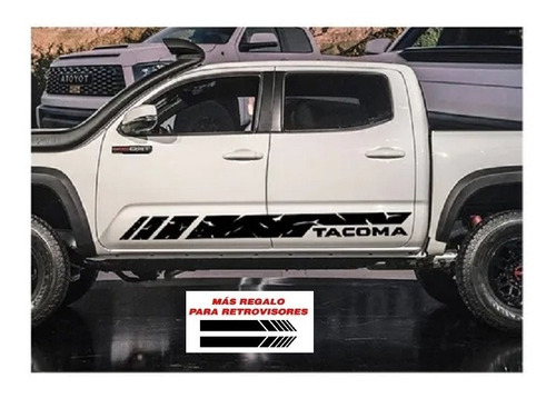 Stickers Franja+garra Para Batea Toyota Tacoma M3 + Espejos Foto 2