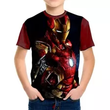 Camiseta Heroi Homem De Ferro Iron Man Vingadores Tonystark