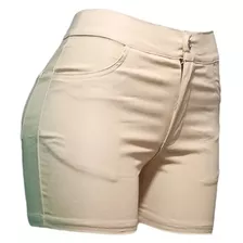 Short De Bengalina Elastizado Tiro Alto 